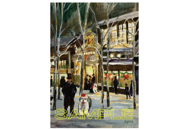 Old English sheepdog holiday card